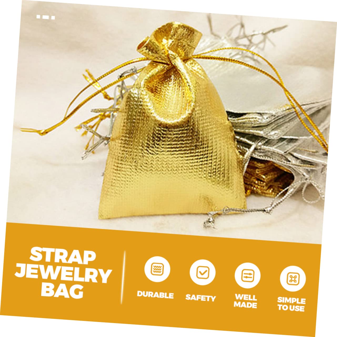 FRCOLOR 200 Piezas pequeña bolsa de bolsas de transparentes bolsas de golosinas almacenaje de almacenamiento bolsa de de tela con cordón para joyería