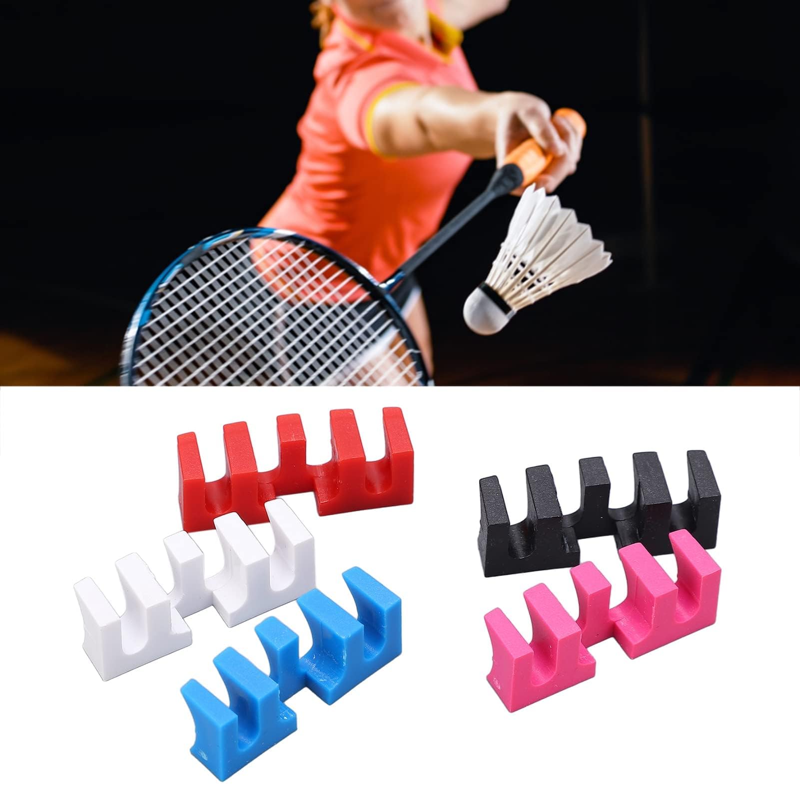 Agatige 5Pcs Répartiteurs de Charge pour Raquettes de Badminton, Protecteur de Cordage de Raquette de Badminton Adaptateur de Répartiteur de Charge de Raquette de Cordage de Badminton Adaptateur