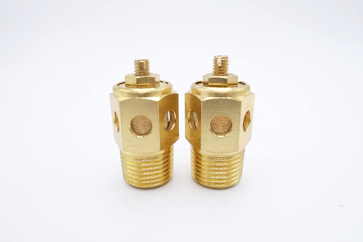 BD Pneumatic Air Muffler, Sintered Bronze Brass, 1" Male NPT, Globe Valve, Compressed Air Muffler
