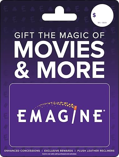 Emagine Theaters Physical Gift Card - $50