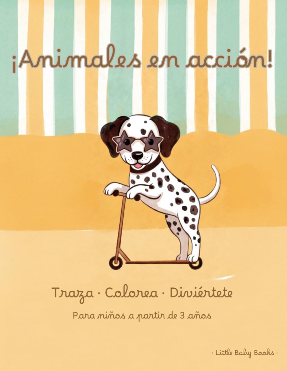 Animales en acción: Traza, colorea y diviértete