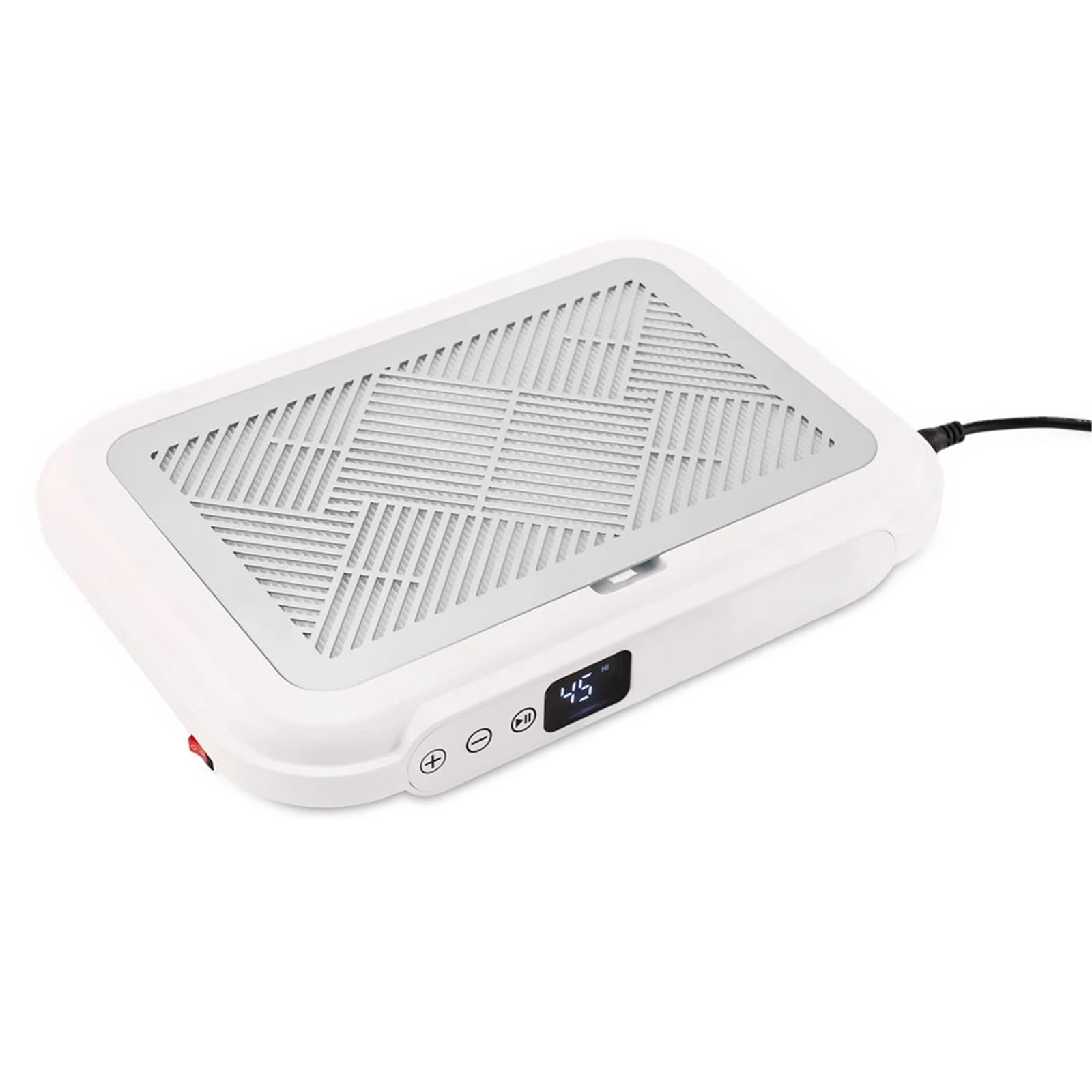 Aspirateur Ongle, Aspirateur Manucure Aspirateur à poussière fin et silencieux, vitesse réglable, 170 W, aspiration puissante de 4500 tr/min, avec filtre réutilisable(White,K)