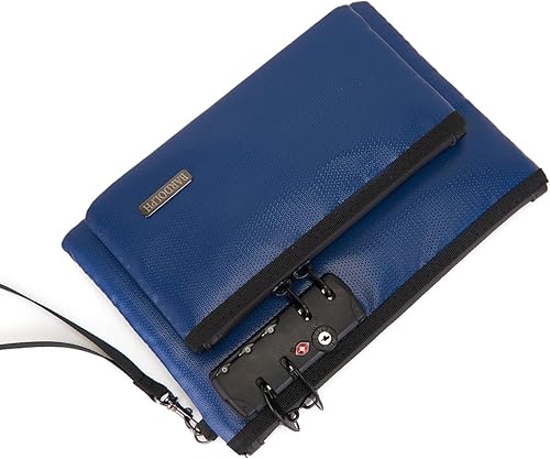 Miniatura 4 de Bolsa de dinero ignífuga con cerradura, bolsa de dinero de doble capa para efectivo, bolsa de almacenamiento valiosa, caja fuerte ignífuga con