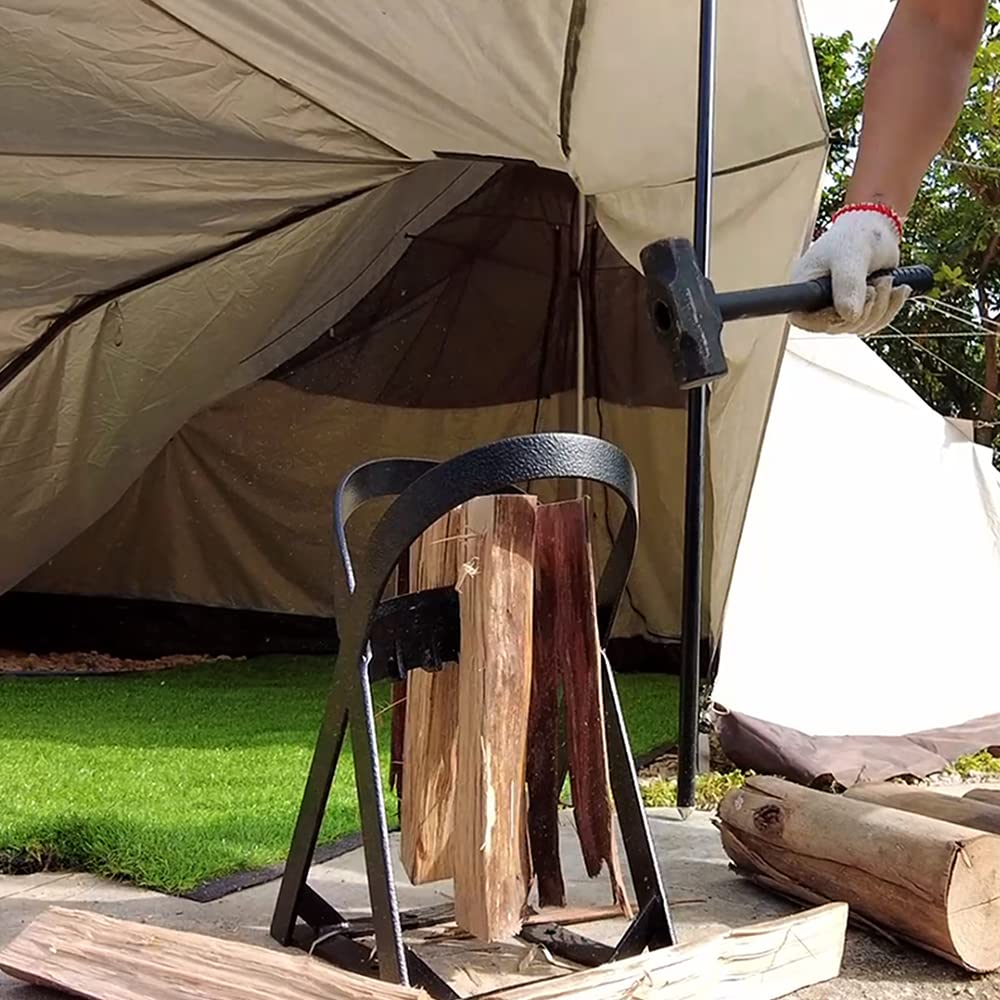 Brennholzspalter Holzspalter, X-förmiger Holzspalter, manueller Holzspalter, Keil mit 4 Pfund Vorschlaghammer und Tragetasche