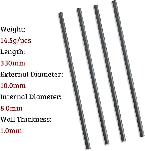 Miniatura 2 de 4 tubos de fibra de carbono de 0.394 in de 0.394 in x 0.315 in x 12.992 in, disponible de 6/8/12/14/0.630 in, acabado mate envuelto en rollo 3K