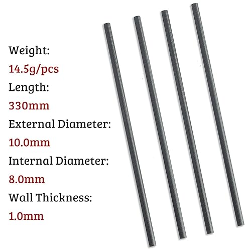 Miniatura 7 de 4 tubos de fibra de carbono de 0.315x0.236x9.843 in, 61012140.630 in disponibles, acabado mate envuelto en rollo 3K.