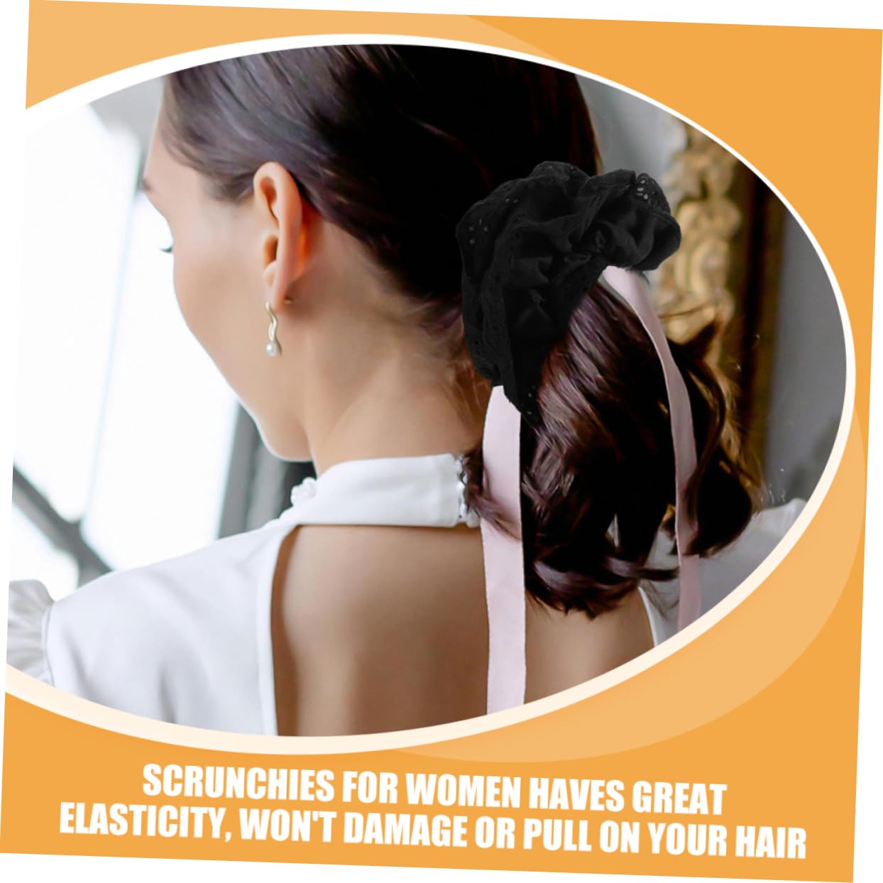 Healeved 8piezas Coleteros De Encaje Oversized Para Mujer y Niña Accesorios De Pelo Gran Elasticidad y Diseño Doble
