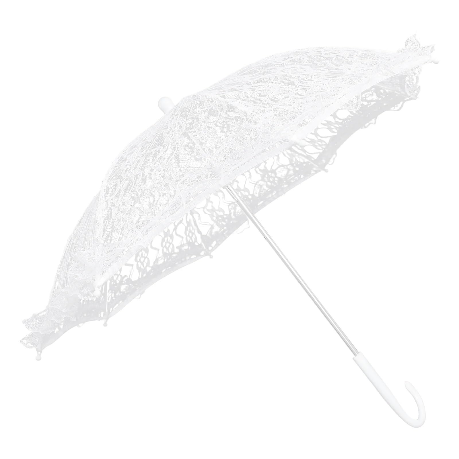 Parapluie de mariage en dentelle, parasol à main, Lace Flower Wedding Umbrella Parasol For Decoration And Photography Props White