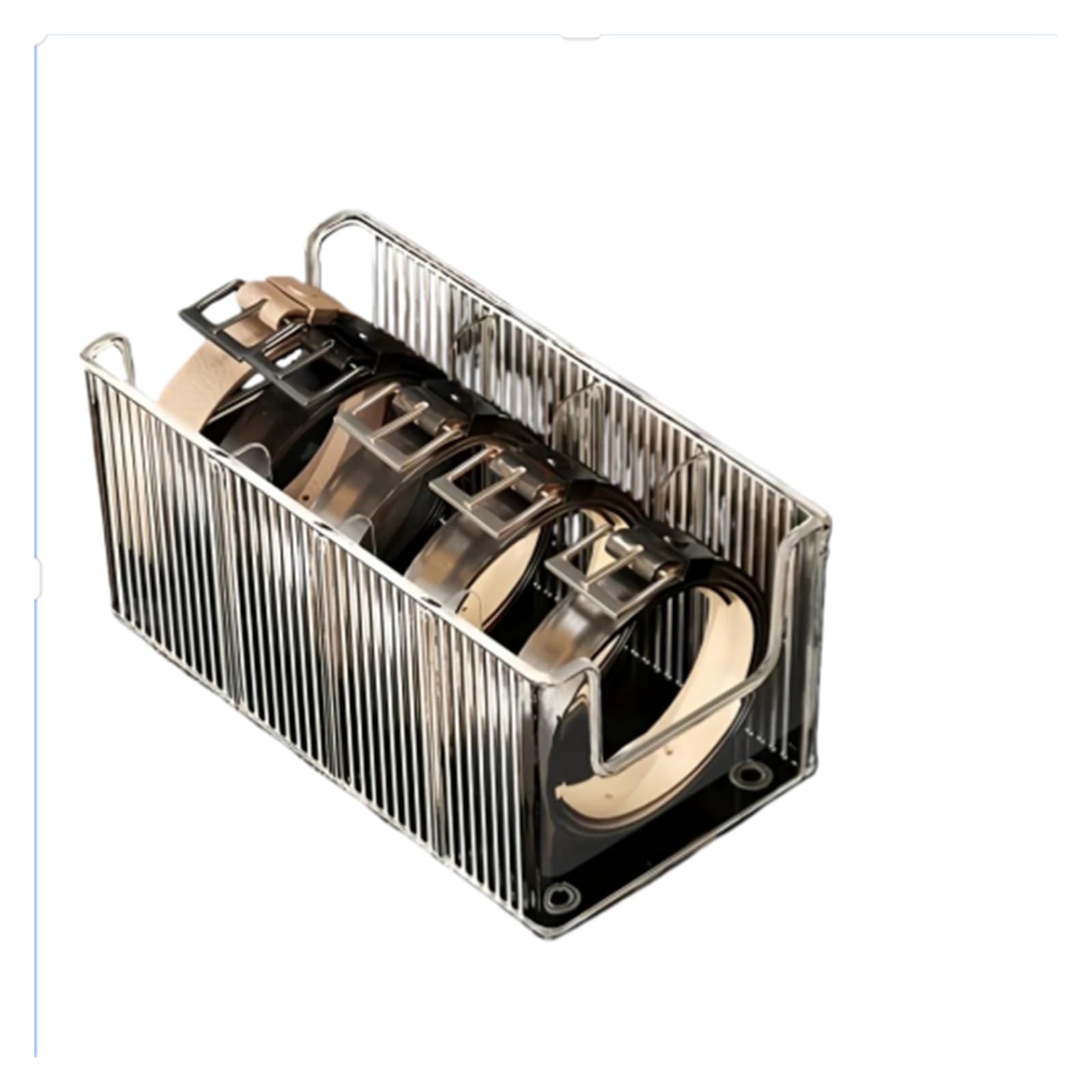 Belt Organizer Belt Storage Box Household Compartment Organizer Tie Display Rack Transparent Desktop Case for Mens and Accessories
