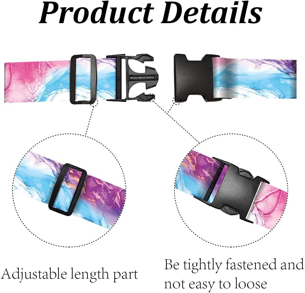 2 Pack Marble Luggage Straps Pattern for Suitcases 23.6"-35.4" image 3