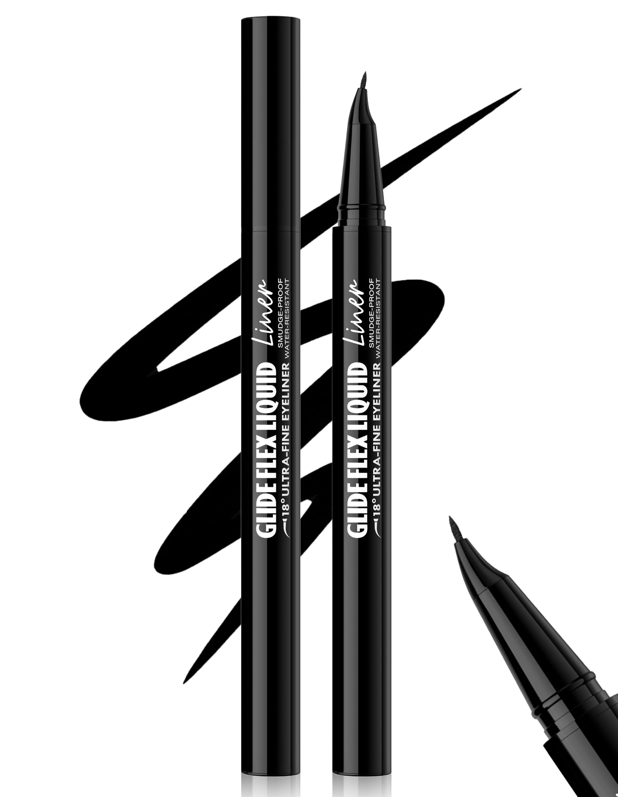 Erinde Eye Liner Noir Métallique Waterproof pour Femmes, Crayon Yeux Incliné à 18°, Haute Pigmentation #10