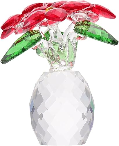 BESPORTBLE Mini estatua de cristal con pisapapeles de mesa, figuras coleccionables para decoración del hogar, centro de mesa, color rojo