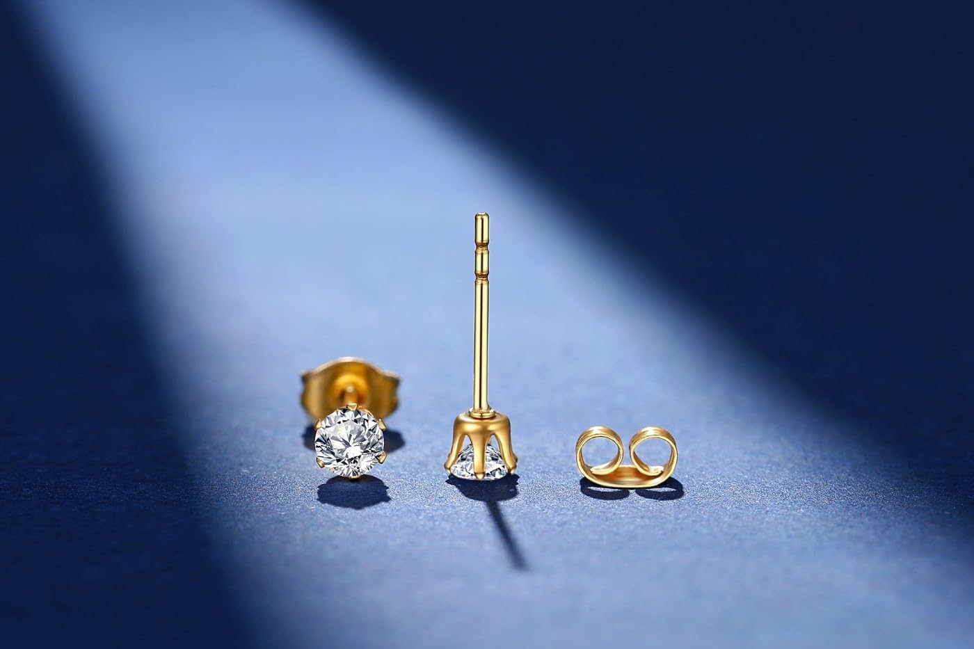 10 Pairs Tiny Womens Surgical Stainless Steel Clear Cubic Zirconia Stud Earrings, Hypoallergenic 316L Earrings Set - Image 2