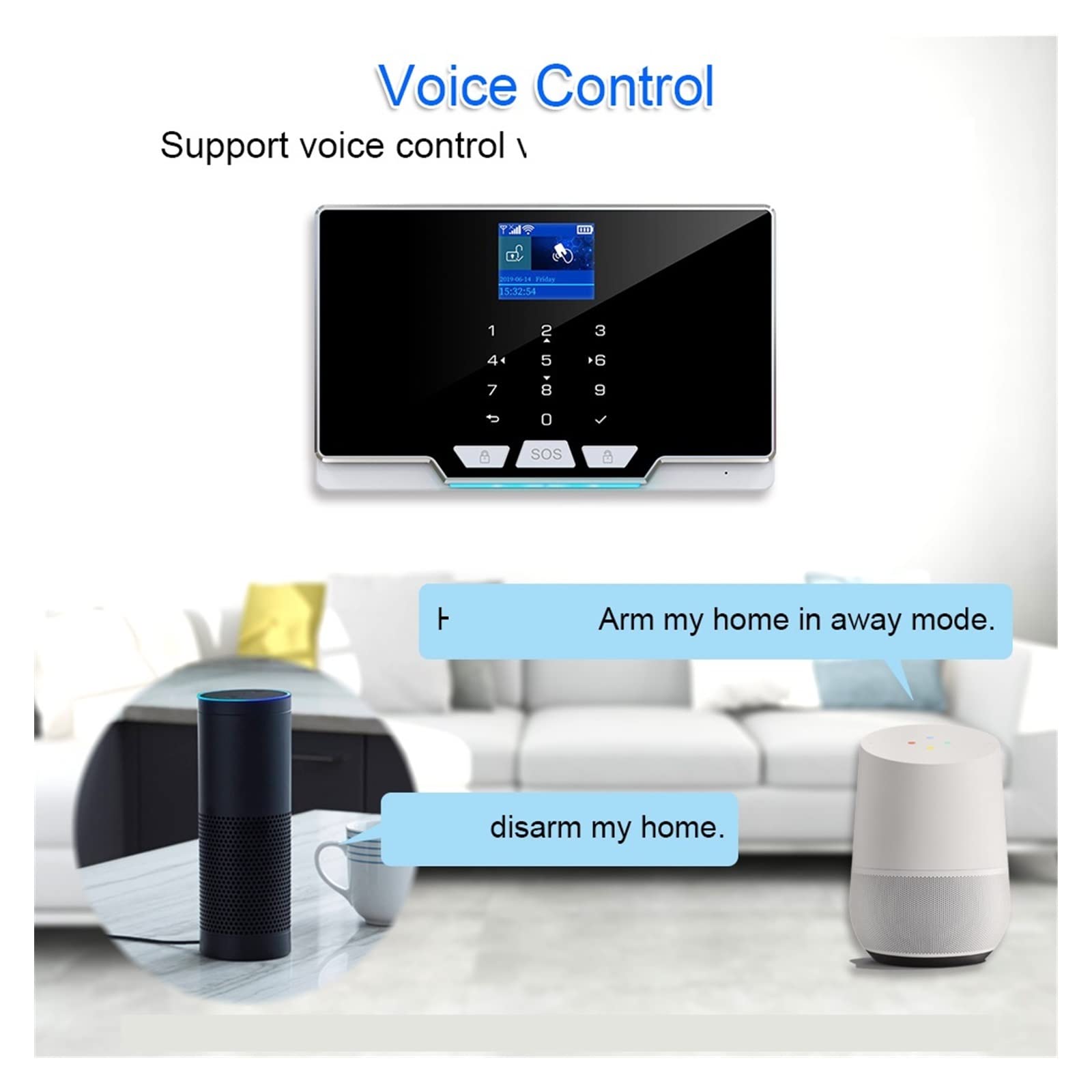G24 Tuya WiFi 3G 4G Sistema de Alarma de Seguridad Inicio Nuevo Sensor de Movimiento de la Puerta Control de Aplicaciones Kit de Alarma de Seguridad inalámbrica de casa Inteligente(C)