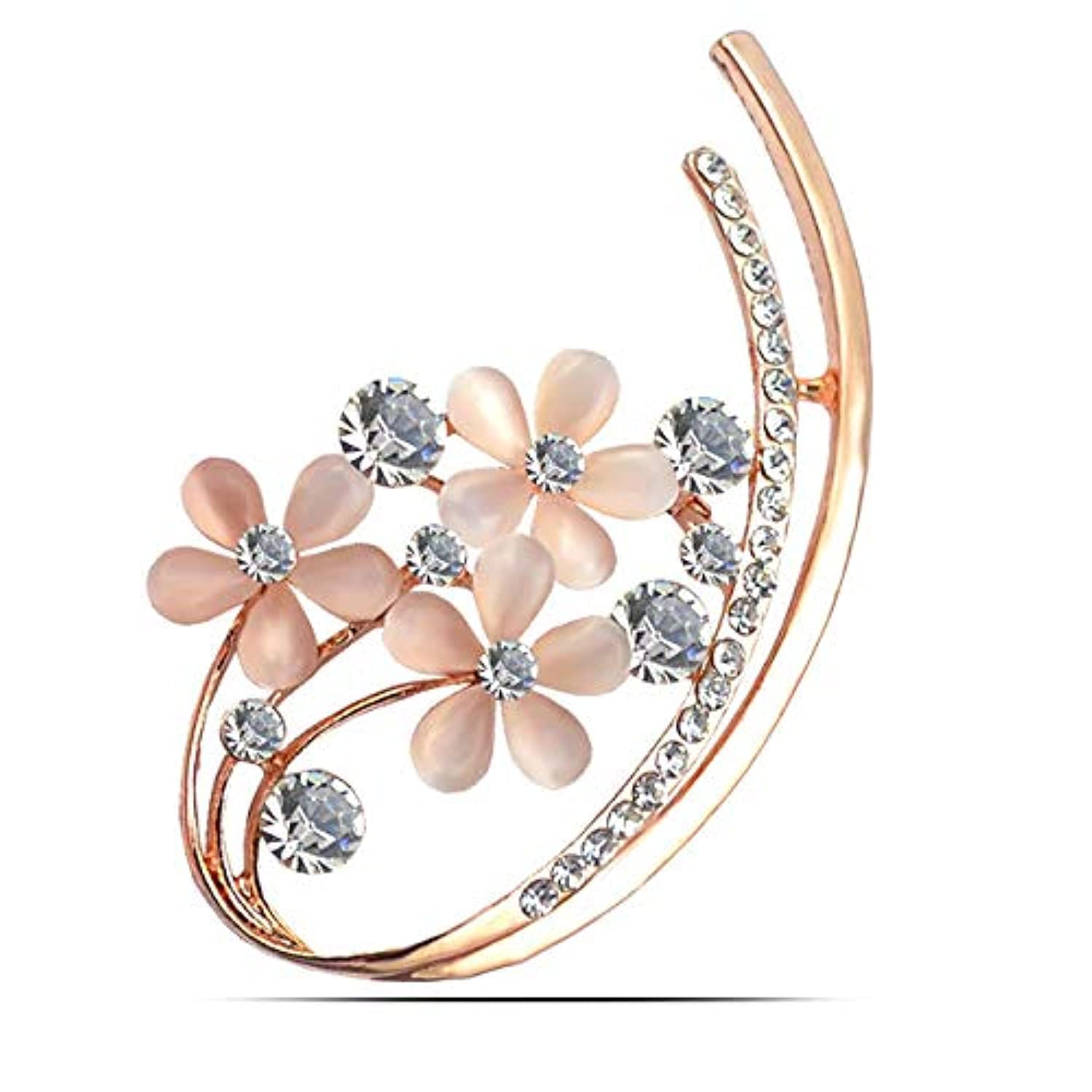 Stylish Floral Jewellery Gold Plated Brooches for Women (Golden) (YB_Brooch_85)