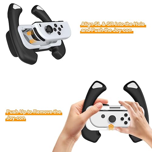 Miniatura 2 de ZAONOOL Steering Wheel Controller Compatible with Nintendo Switch & Switch OLED, 2 Pack Switch Joy Con Racing Steering Wheel Accessories for Mario