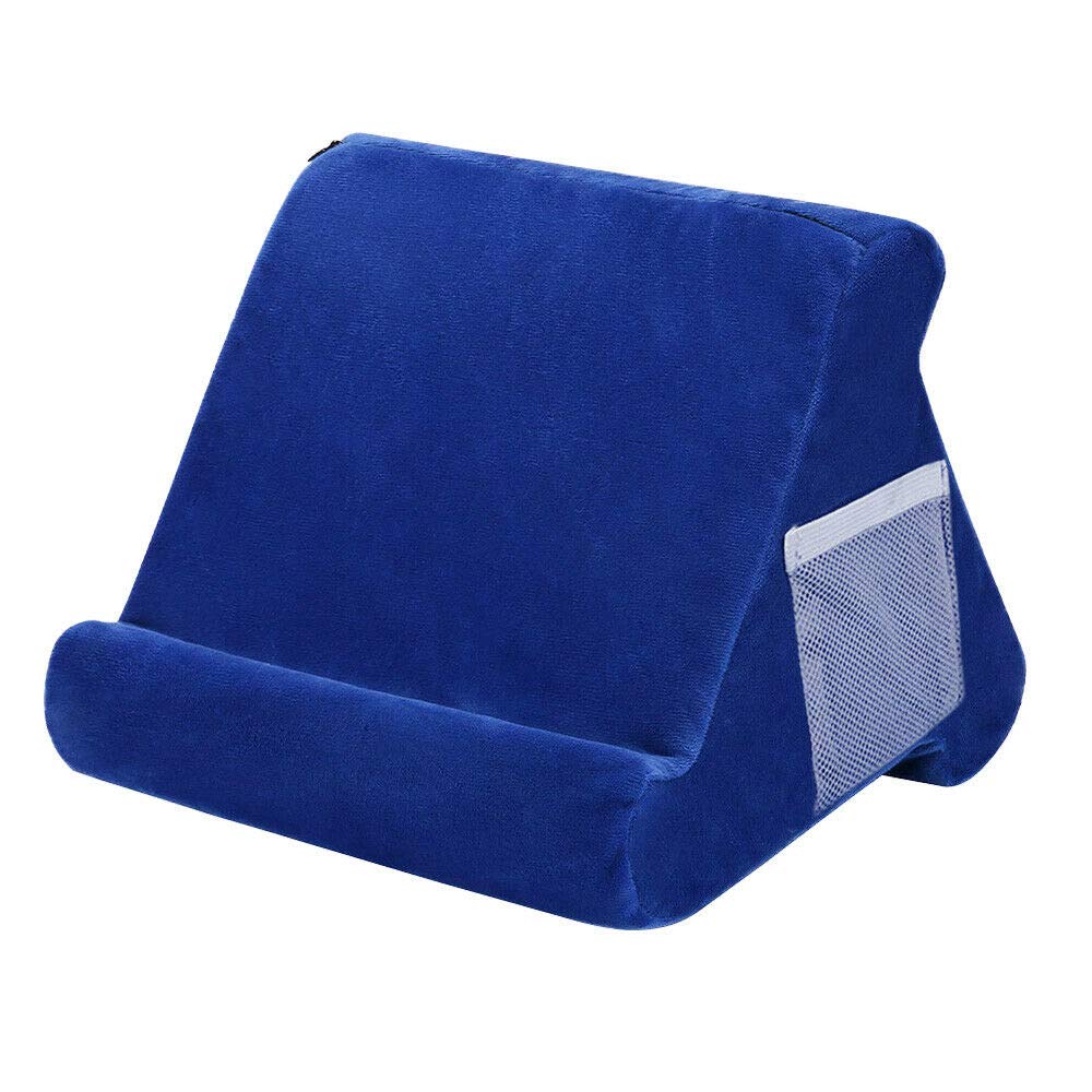 Tablet Cushion Stand,Multi-Angle Soft Pillow Lap Stand for IPad Phone Cushion Tablet Laptop Holder (blue)