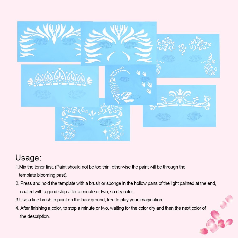 Buy DEWIN Unicorn Face Paint Stencil Christmas Face Paint Stencils