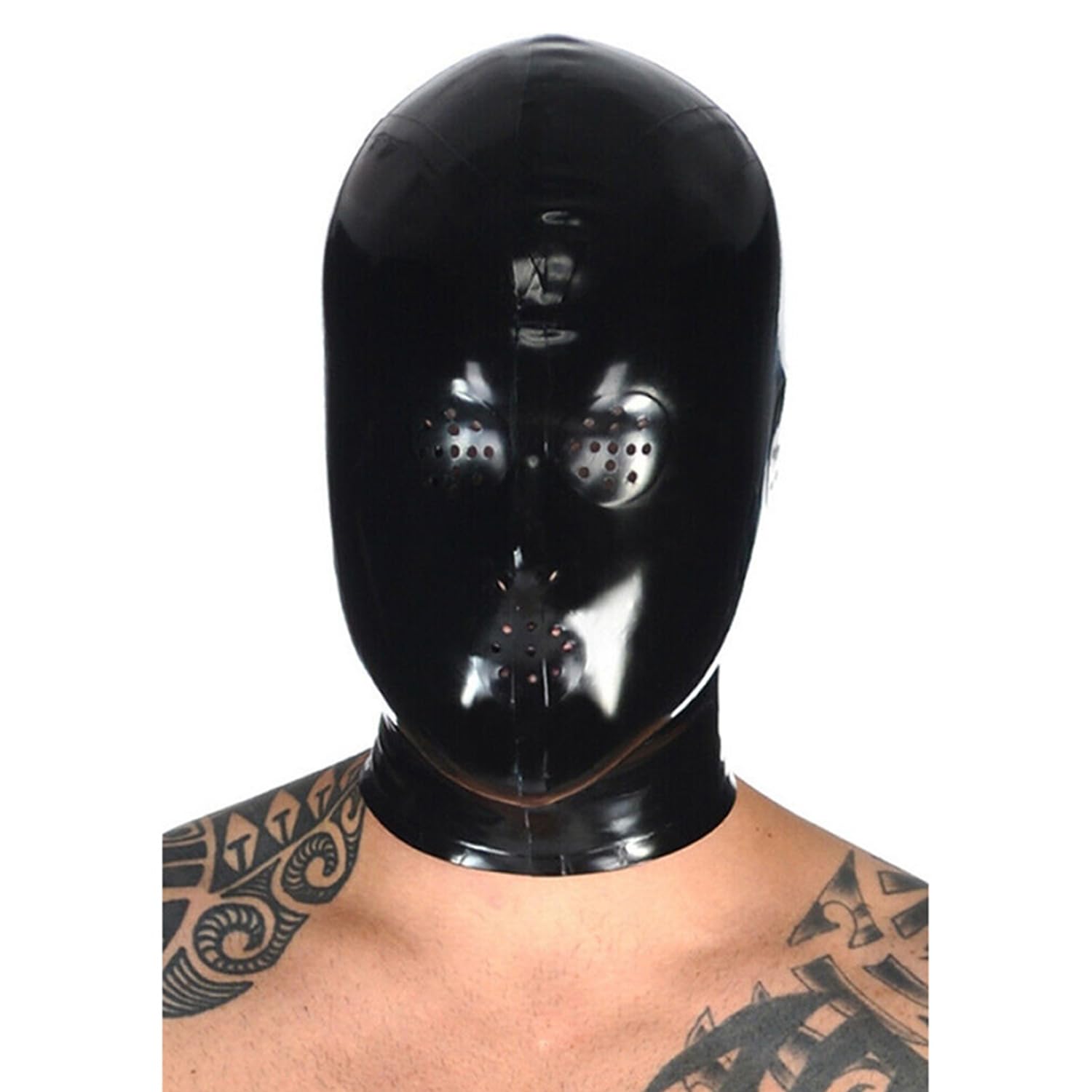 WXLPCGO Latex Hood Mask All Inclusive Rubber Head Mask for Men and Women Natural latex Handmade Special Cool Club(Size:L-68CM)