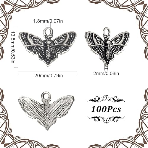 Miniatura 7 de SUNNYCLUE Dijes de mariposa de Halloween a granel para hacer joyas, aretes y manualidades, aleación, No es una piedra preciosa