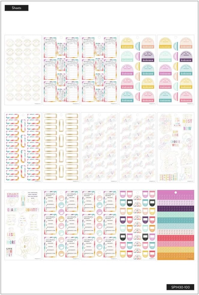 The Happy Planner Sticker Value Pack - Planner Accessories - Save Now Spend Later Theme - Multi-Color - Great for Budgeting & Organizing - 30 Sheets, 1170 Stickers : Office Products