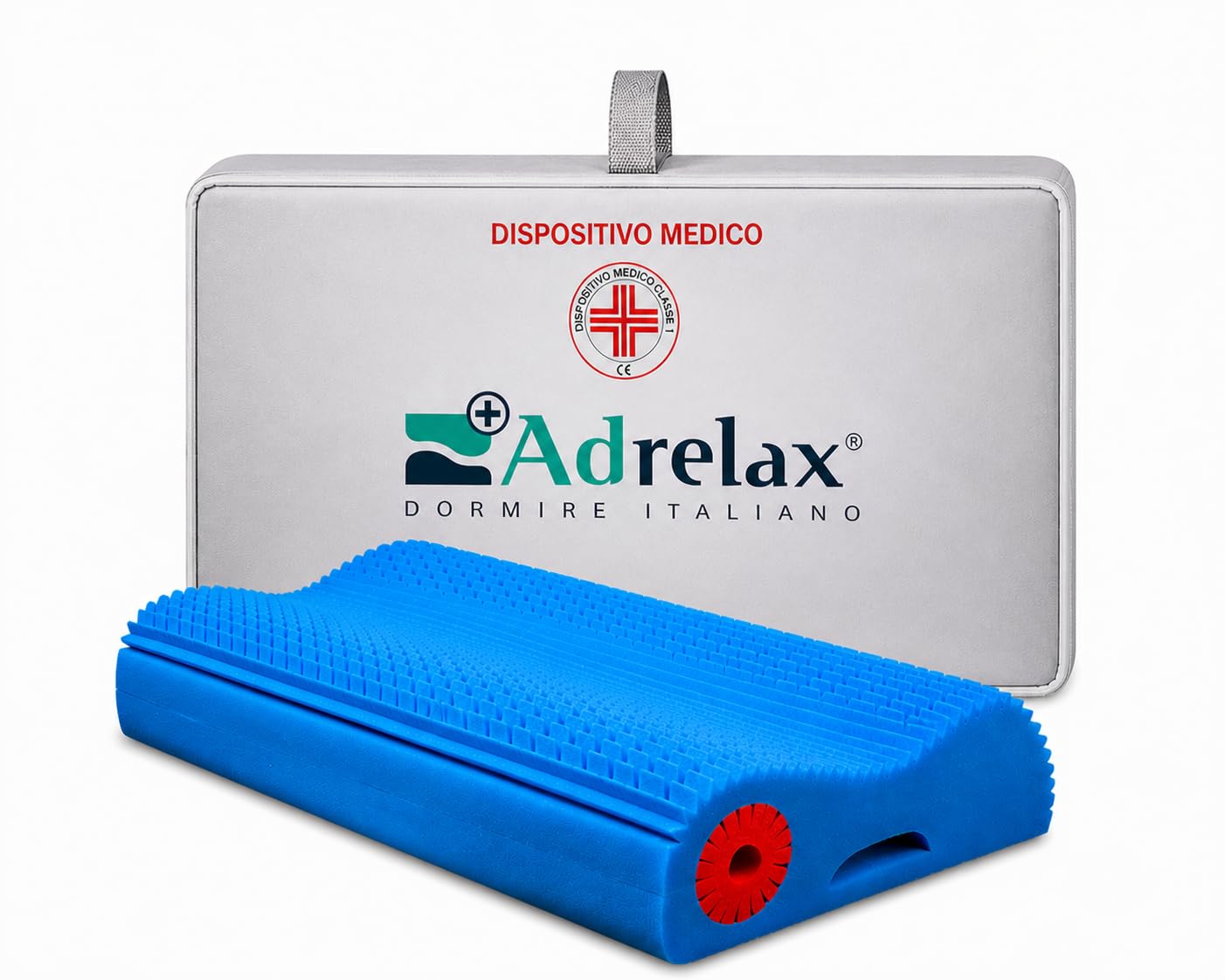 Cuscino Cervicale Ortopedico AD Relax® Cervical Plus – Dispositivo Medico CE Classe I - Guanciale Ergonomico in Memory Foam e Gel Fresco Traspirante per Dormire su Fianco e Supino