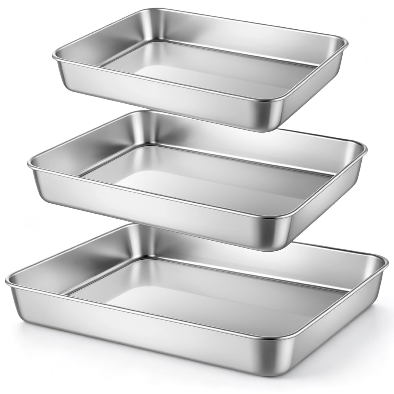 E-far Stainless Steel Baking Pan Set of 3 -9