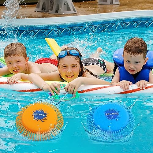 Meanju Wasser Frisbee, 2 Stück Wasserfrisby Soft, Wasser-Wurfscheibe aus Schaumstoff und Silikon, Durchmesser 17cm, Wasserspielzeug in Knalligen Farben, Sommer Spaß (Die Farbe ist zufällig)