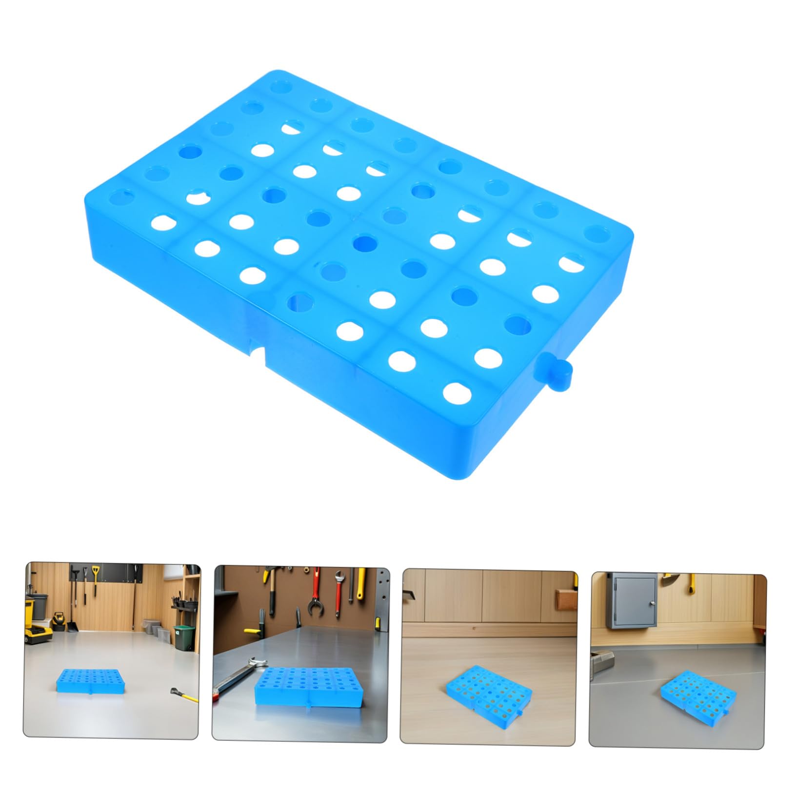 Lot De 2 Plateformes De Palettes en Plastique Légères Et Perforées pour Rangement dans Un sous-Sol Humide avec Grilles Respirantes Bleu