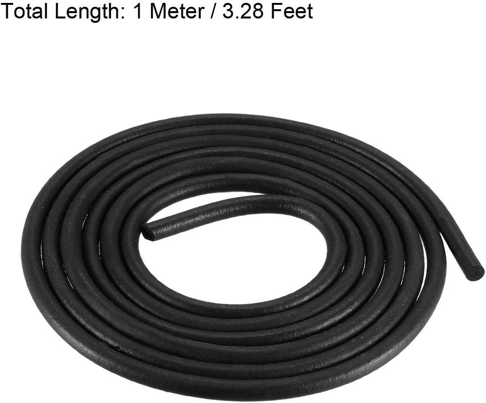 Uxcell 8mm Foam Rubber Weather Strip - 3 Meter EPDM Seal For Doors & Windows