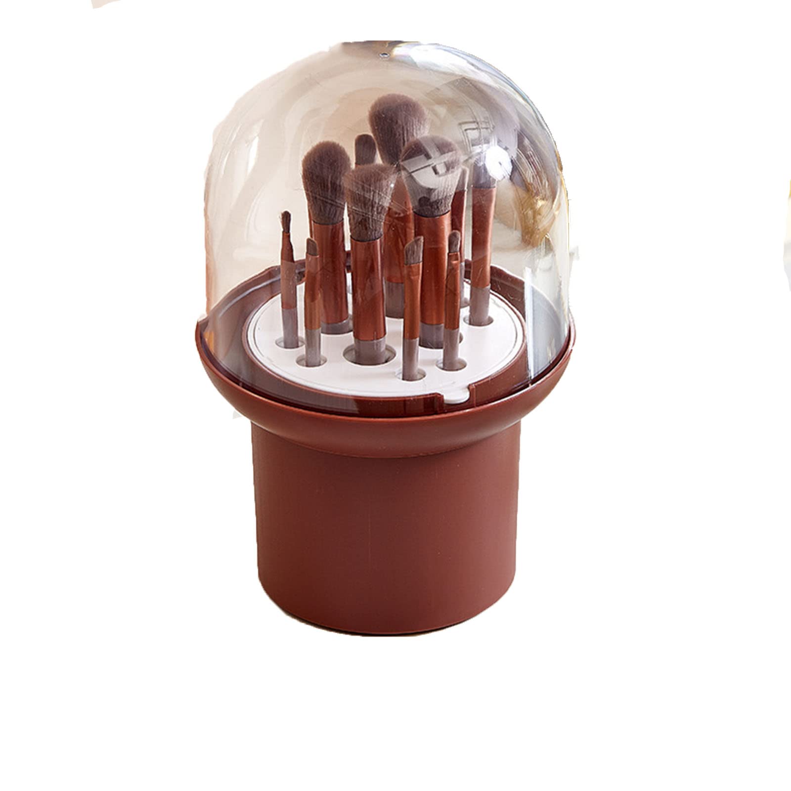 YangMeng Makeup Brush Holder Covered Makeup Brushes Case Large Capacity Brushes Organizer Cosmetics Brushes Storage Box with Lid Brushes Display Case Sliding Dustproof Cover ï¼ˆRedï¼‰