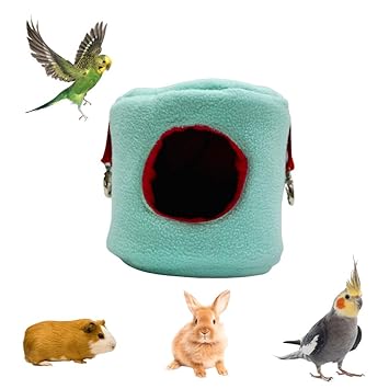 TAIYO PLUSS DISCOVERY? Bird House, Size: (18X16 cm) (LXH), Plush Winter Warm Hanging Bird Nest Hammock, Suitable for Suitable for Budgies, Parakeet, Cockatiels, Lovebird, Finches (Green)
