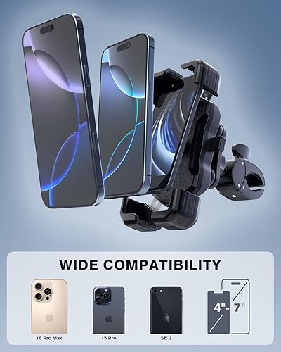 Miniatura 7 de Soporte de teléfono para bicicleta con amortiguador de vibraciones, soporte para teléfono celular de motocicleta antivibraciones, soporte de