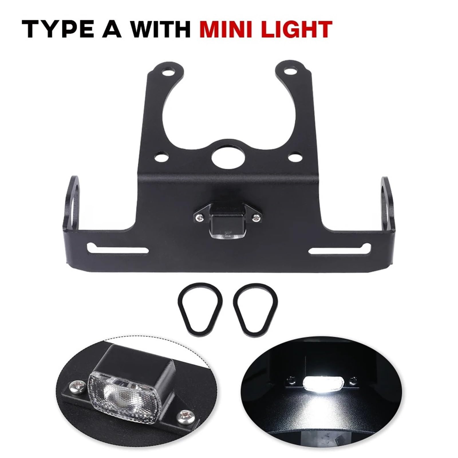Rama tablicy kierunkowskazów Uchwyt tablicy rejestracyjnej LED pasuje do YAMAHA FZ1N FZ1 FZ8 N/S Fazer FZ1N FZ8N Motocykl Tylny schludny błotnik Uchwyt rejestracyjnej(Type A)