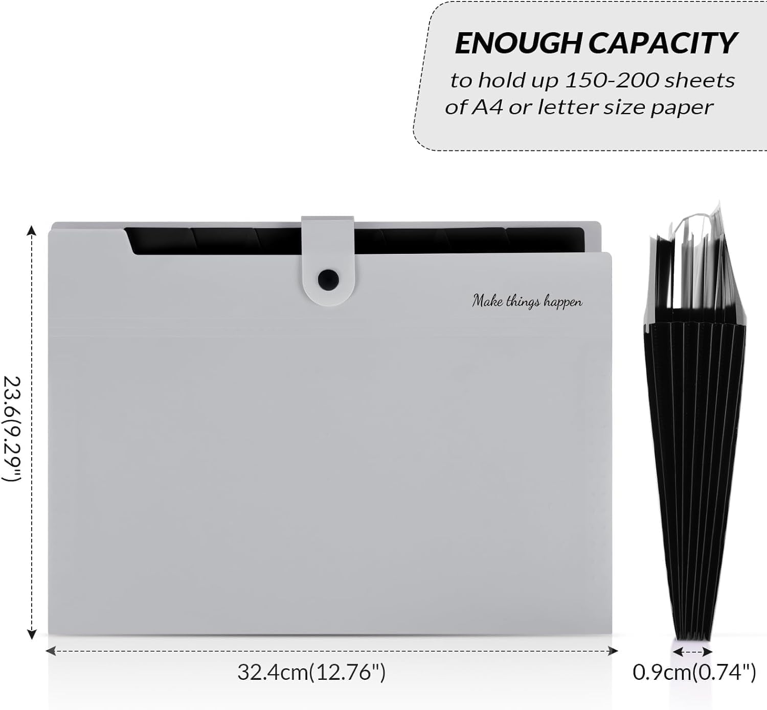 SKYDUE Folders for Paperwork A4, Expanding File Folder with 8 Pockets, Pastel Folders, Paperwork File Organiser - Image 4