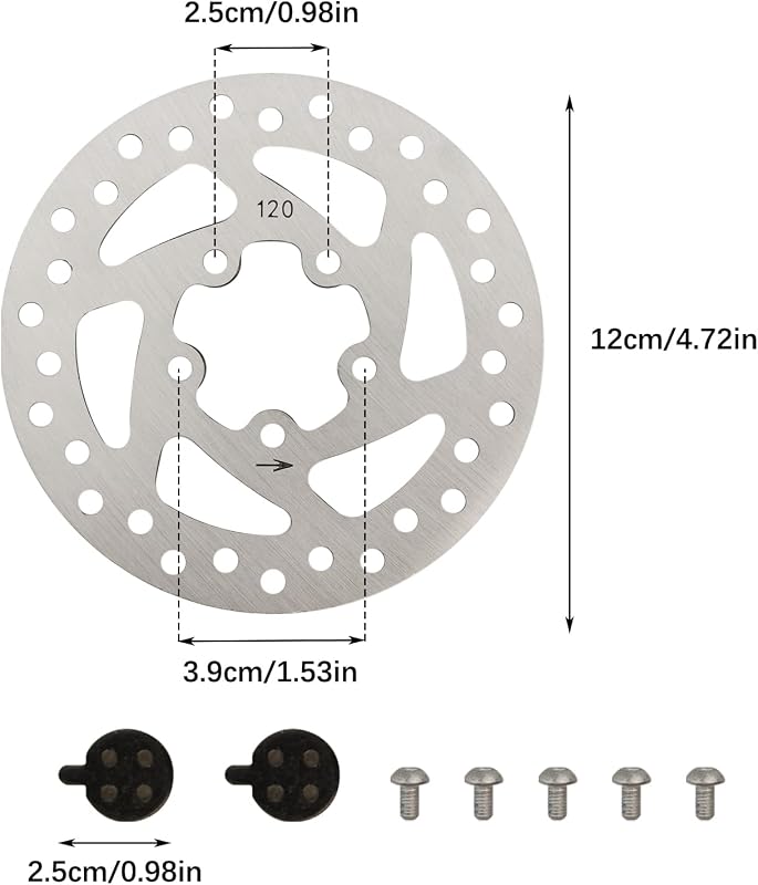 Flylin 120mm Fékkorong Elektromos Roller M365/PRO/PRO2 Rozsdamentes Acél 5 Lyuk