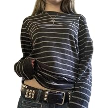 Women Y2K Fairy Grunge Shirts Long Sleeve Crewneck Vintage Aesthetic Graphic Emo Tops Teen Girl Gothic Baggy Tees