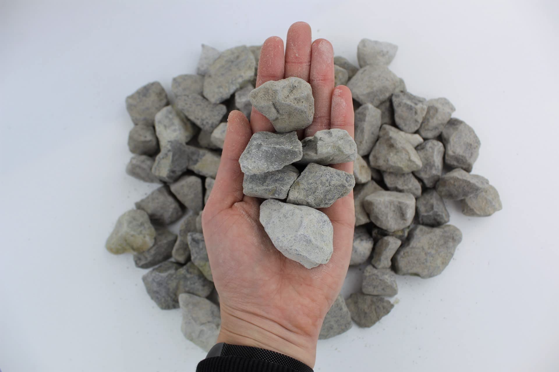 Grava ornamental, piedra gris 30-50 mm, saco de 25 kg, relleno de gaviones, decoración para jardín