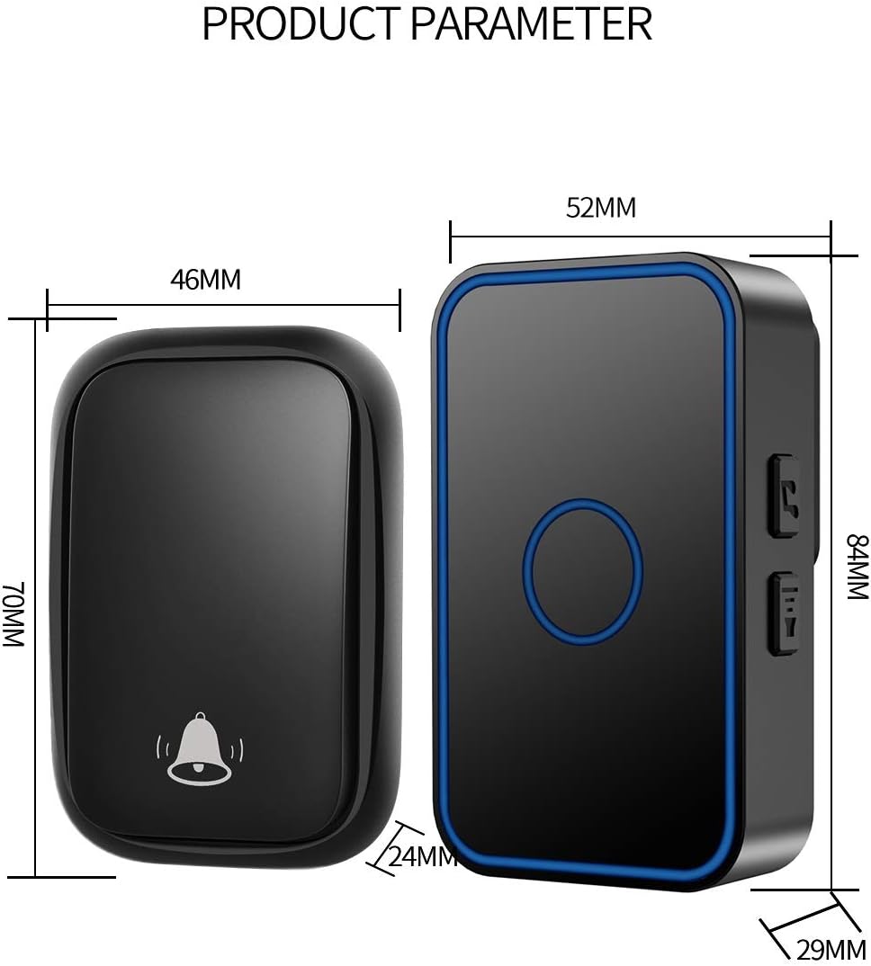 Self Powered Doorbell Waterproof No Battery Required 150M Range Cordless Home Door Ring Bell Chime US EU UK Plug