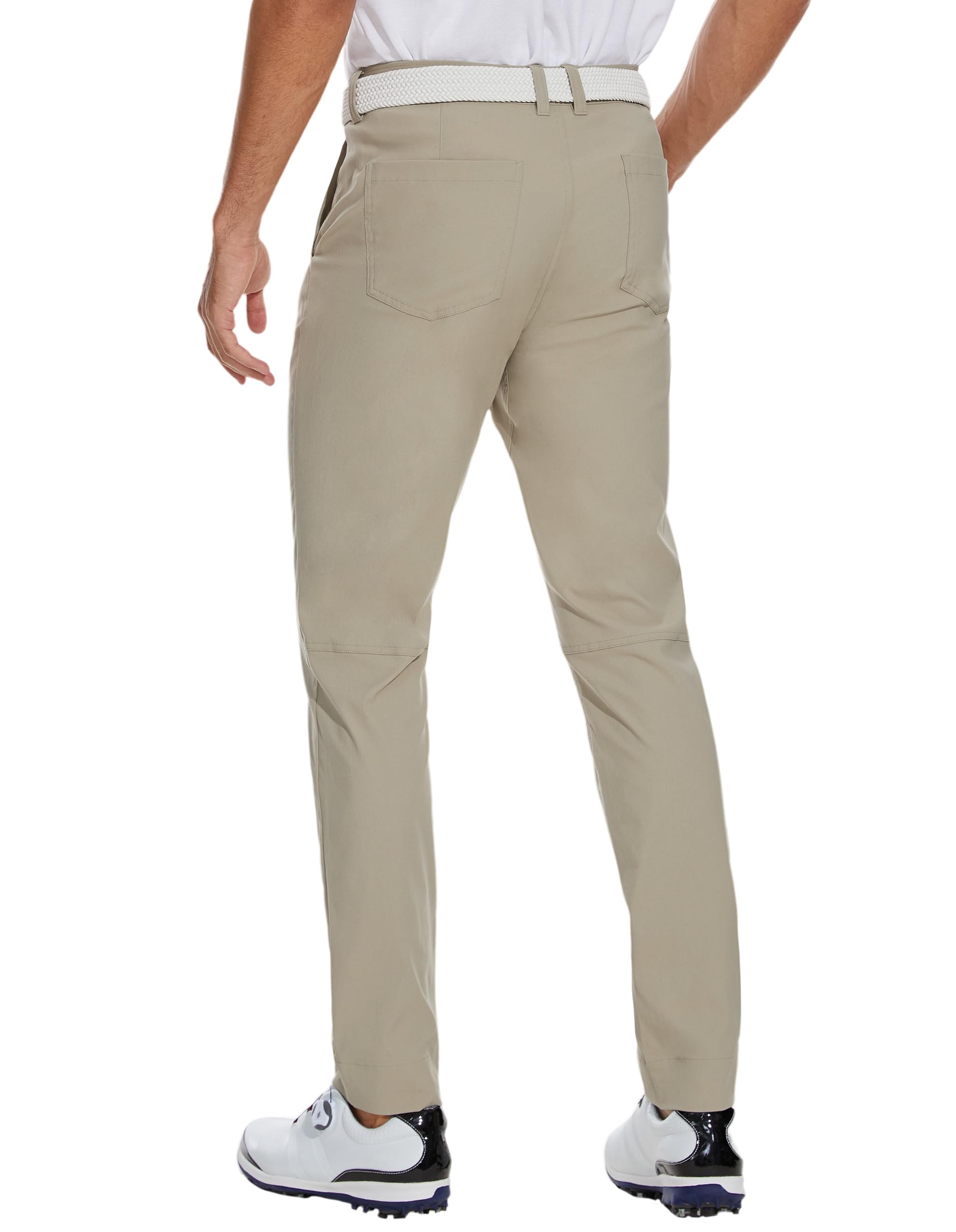 SPECIALMAGIC Lightweight Golf Pants for Men Quick Dry Stretch Flat Front Breathable Comfort Trousers Khaki 38W x 32L