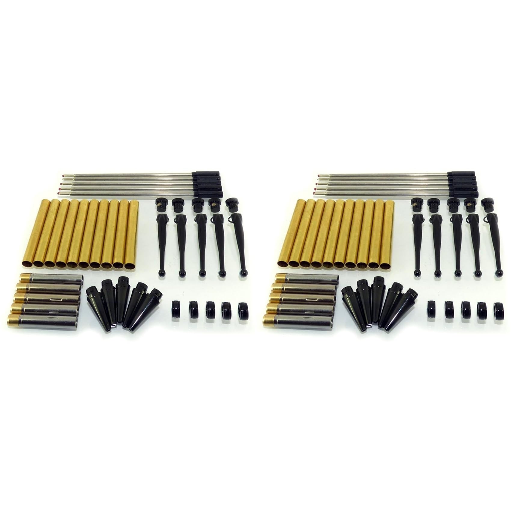 Jnchdghwa Woodturning Fancy Slimline Pen Kit Set X 10, Black Chrome Finish, Twist Mechanism