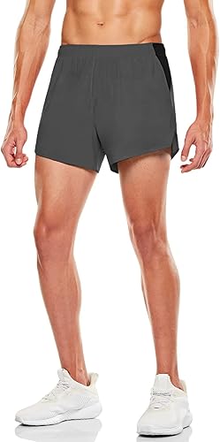 TSLA - Pantalones cortos para correr para hombres, pantalones cortos deportivos para entrenamiento y ejercicio, de secado rápido, pantalones cortos