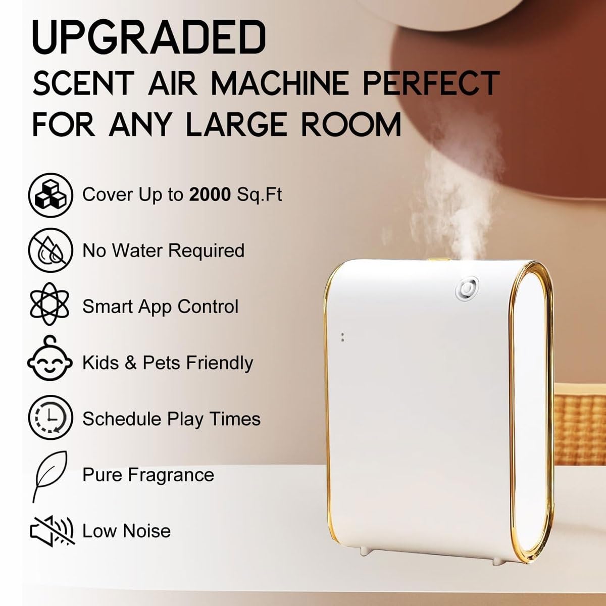 Inteligentna wytwornica powietrza zapachowego do domu, dyfuzor hotelowy o powierzchni 1500 m2 z kontrolą aplikacji, dyfuzor zapachowy Bluetooth do domu, hotelu, biura, spa