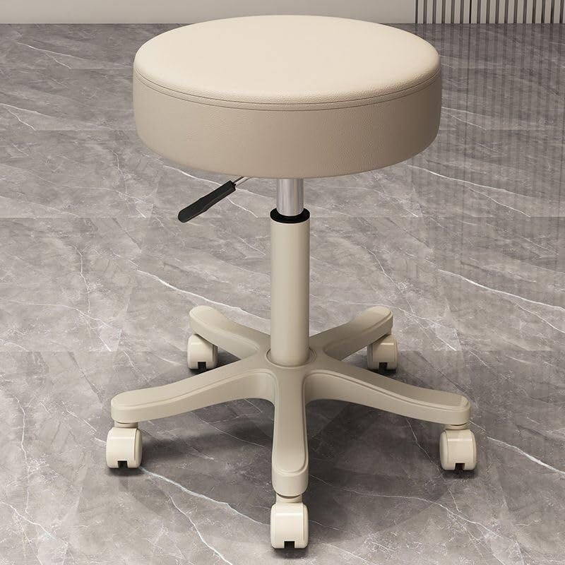 Tabouret de bar beige en cuir faux pour îlot de cuisine convivial