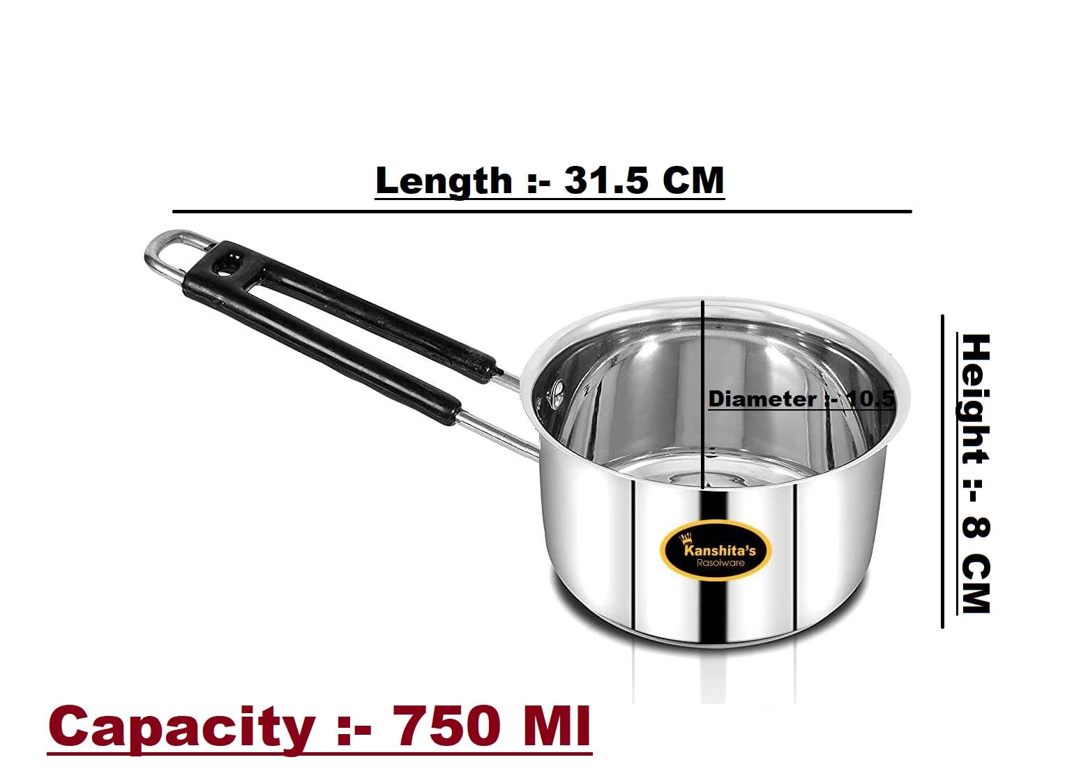 Kanshita's Rasoiware Stainless Steel Saucepan Induction Compatible (750 Ml) 1