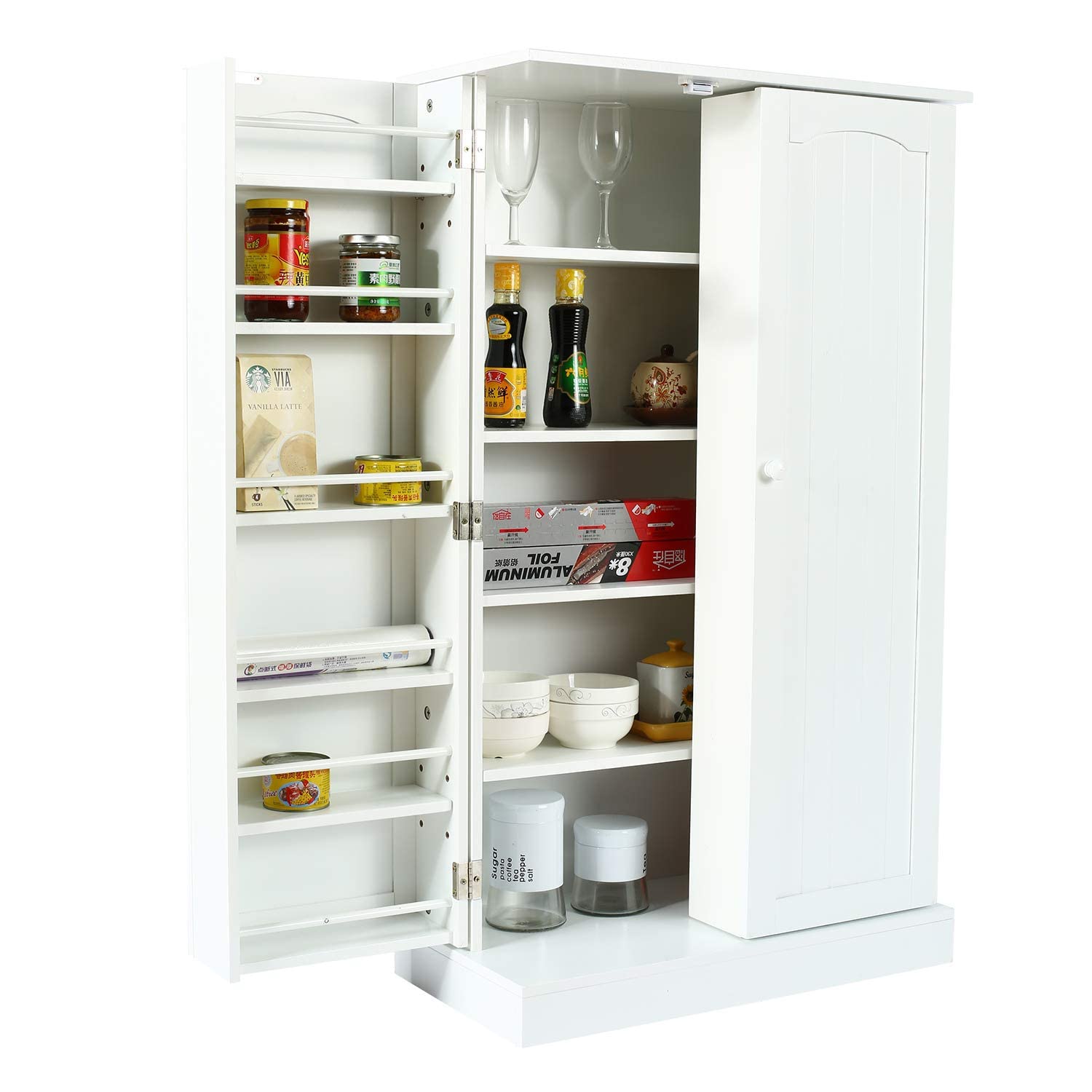 HOME BI 41'' Kitchen Pantry Storage with 6 Shelves