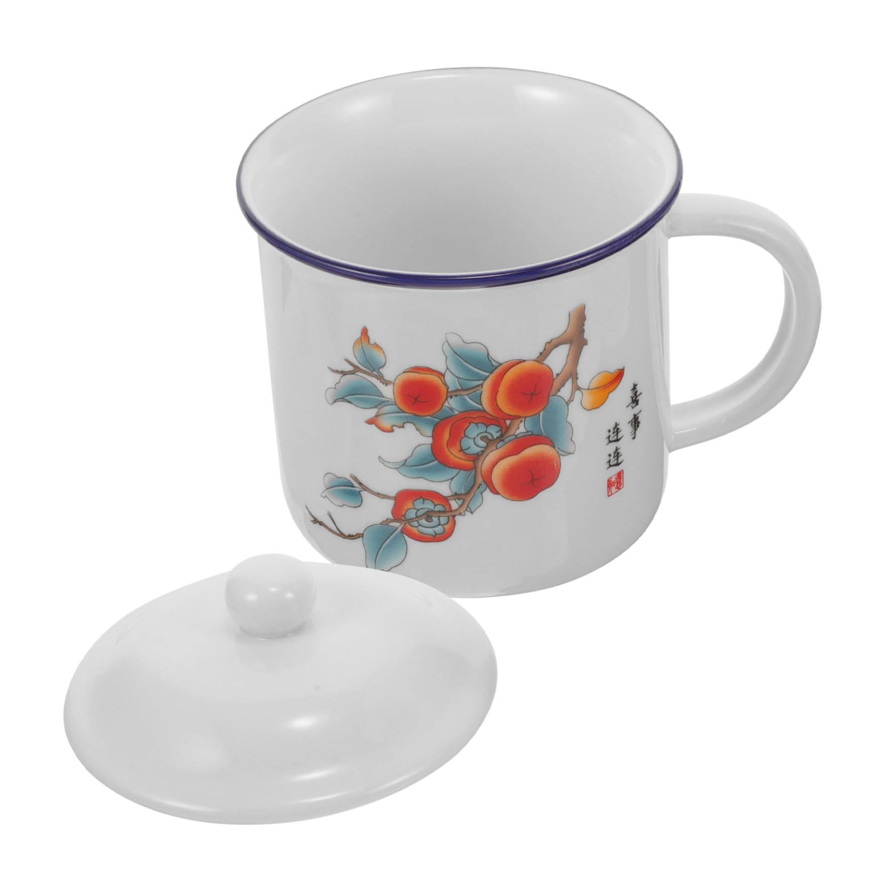 Sosoport 3stücke Retro Emaille Becher Mit Deckel Tragbarer Kaffeebecher Für Outdoor-abenteuer Vielseitig Einsetzbar Für Kaffee Tee Milch Und Mehr Langlebig Und Elegant Als Für Familie