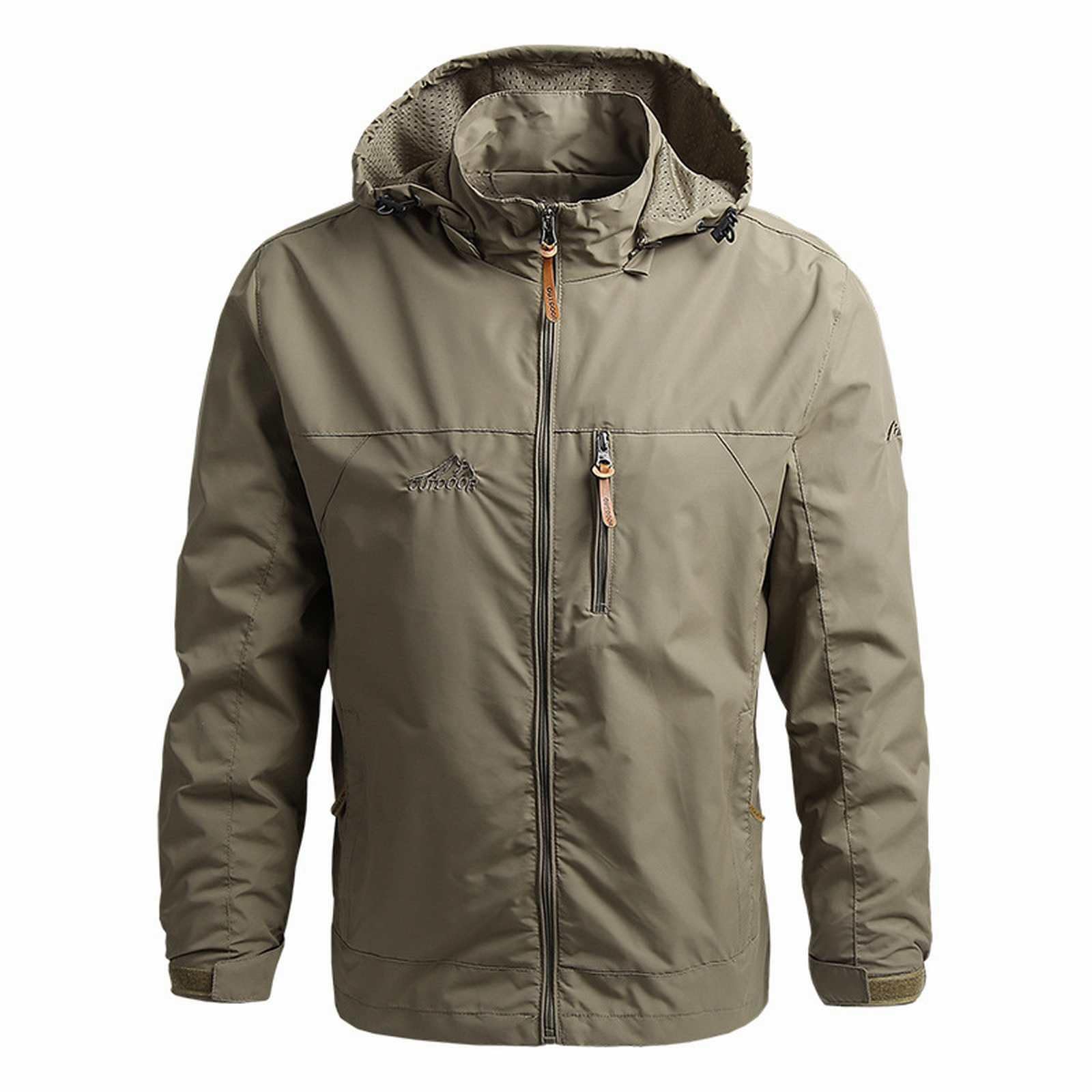 Generisch Trench Coat - Giacca a vento da uomo, impermeabile, oversize, con cappuccio, per attività all'aria aperta, tempo libero, traspirante, versatile per la corsa, il ciclismo