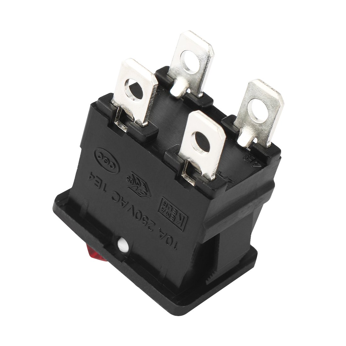 sourcing map 5 pz AC 12A/125V 10A/250V DPST 4P I/O Rosso