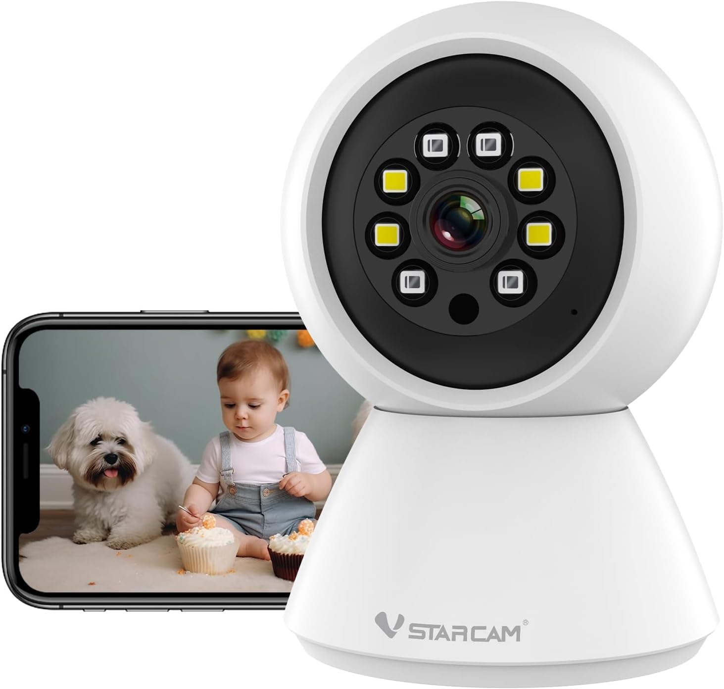 VSTARCAM Inside Cameras for House, 1080P with 5X Zomm, 360° Pan-Tilt, Color Night Vision, Motion Detection, Real-time Alerts, 2-Way Audio, Compatible with Alexa, Cloud &amp; SD Card Storage(up to 256GB)